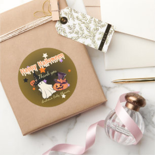 Redonda Pegatina de agradecimiento personalizado de Baby S