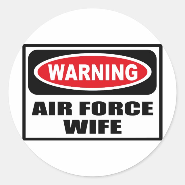 Redonda Pegatina de AIR FORCE WIFE (Anverso)