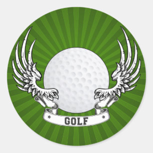 Redonda Pegatina de Alas de Golf