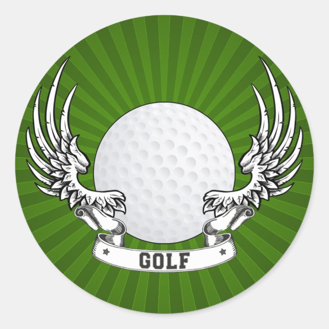 Redonda Pegatina de Alas de Golf (Anverso)