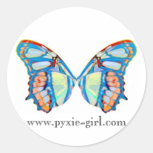 Redonda pegatina de alas pyxie - web