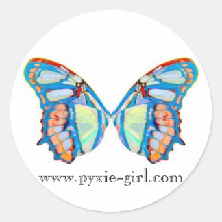 Redonda pegatina de alas pyxie - web