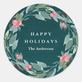 Redonda Pegatina de Alegría Floral