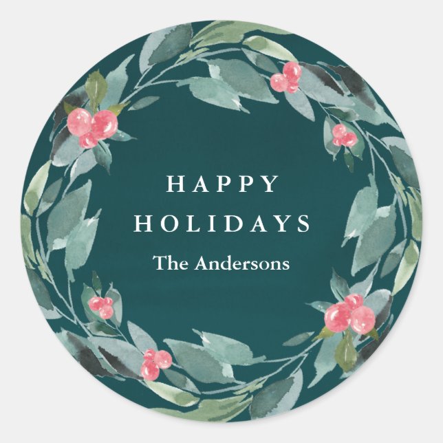 Redonda Pegatina de Alegría Floral (Anverso)