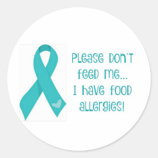 Redonda Pegatina de alergia alimentaria "Por favor, no me 