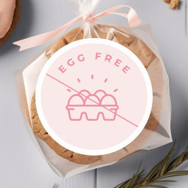 Redonda Pegatina de Alerta de Alergia Libre de Huevo