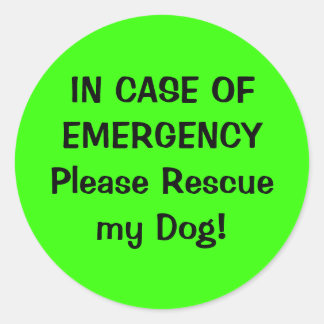 Redonda Pegatina de alertas de mascota