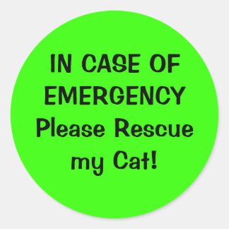 Redonda Pegatina de alertas de mascota