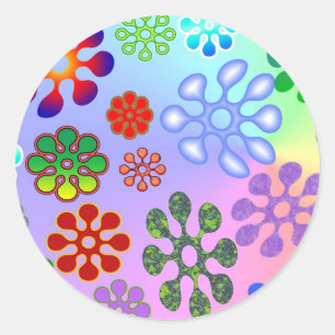 Redonda Pegatina de alimentación de flores