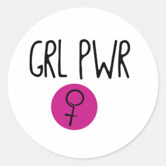 Redonda Pegatina de alimentación del chica (GRL PWR)