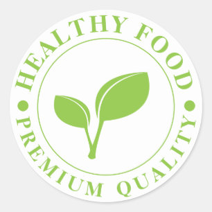 Redonda Pegatina de alimentos saludables de alta calidad