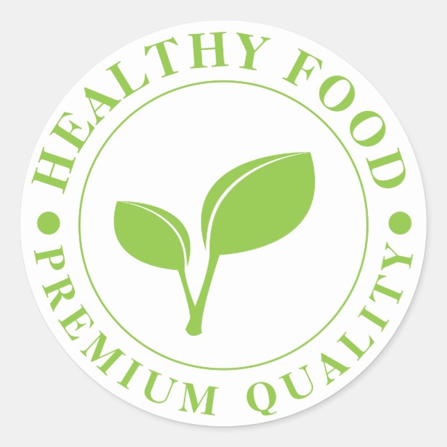 Redonda Pegatina de alimentos saludables de alta calidad (Anverso)