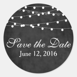 Redonda Pegatina de alumbrado y corazón de hadas de pizarr