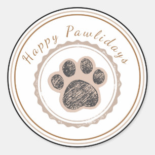 Redonda Pegatina de amante de perros con insignia vintage 