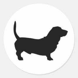 Redonda Pegatina de amante de perros lindos Basset Hound