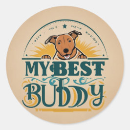 Redonda Pegatina de amigo leal