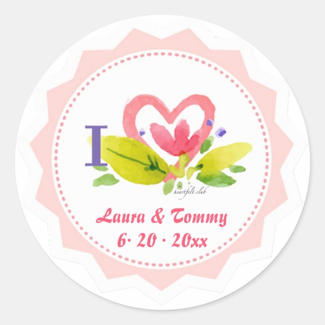 Redonda Pegatina de amor (Anverso)