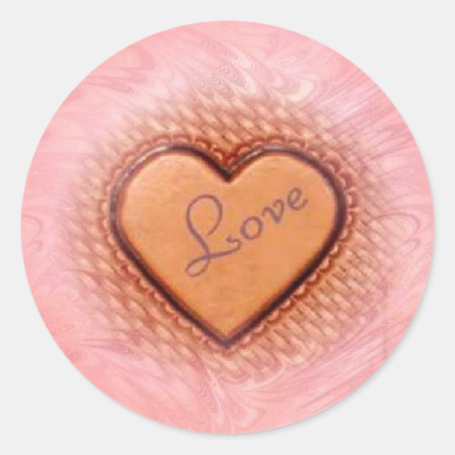 Redonda Pegatina de amor al corazón (Anverso)