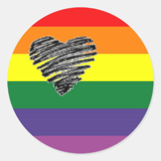 Redonda pegatina de amor de arco iris