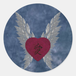 Redonda Pegatina de amor japonés