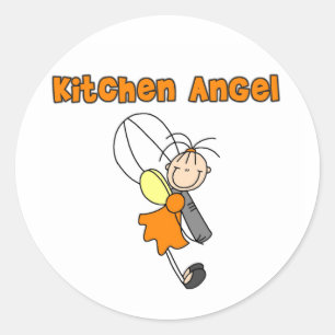 Redonda Pegatina de Ángel Hada de Cocina