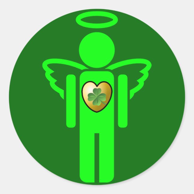 Redonda Pegatina de Angel Irlandés (Anverso)