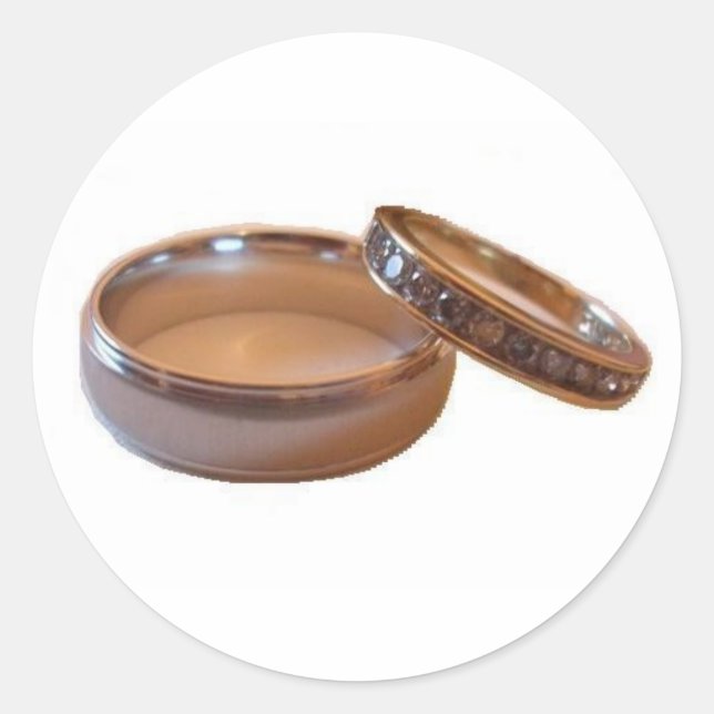 Redonda Pegatina de anillos bodas (Anverso)