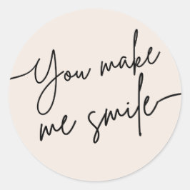 Redonda Pegatina de ánimo adorable «You Make Me Smile»
