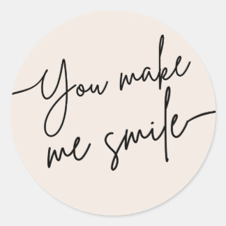 Redonda Pegatina de ánimo adorable «You Make Me Smile»