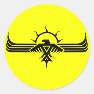 Redonda Pegatina de Anishinabek Thunderbird V3