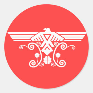 Redonda Pegatina de Anishinabek Thunderbird V4