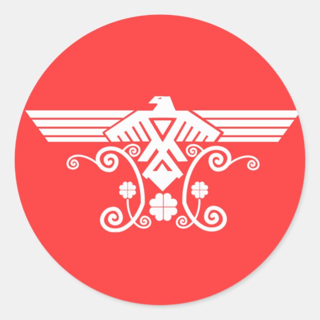 Redonda Pegatina de Anishinabek Thunderbird V4 (Anverso)