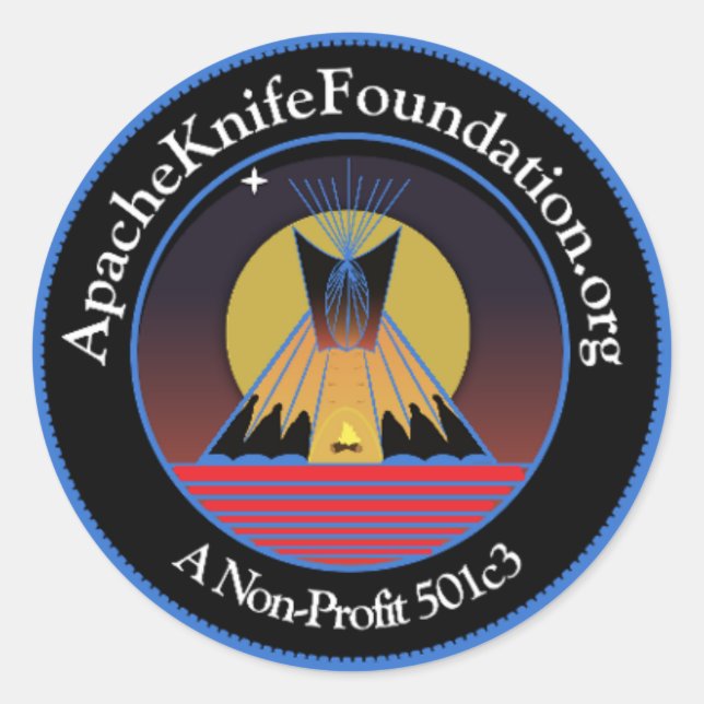 Redonda Pegatina de Apache Knife Foundation (Anverso)
