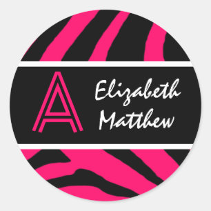 Redonda Pegatina de apellido y nombre del Personalizar de 