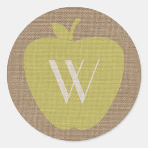 Redonda Pegatina de Apple con monograma inspirado en burla