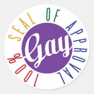 Redonda Pegatina de aprobación gay