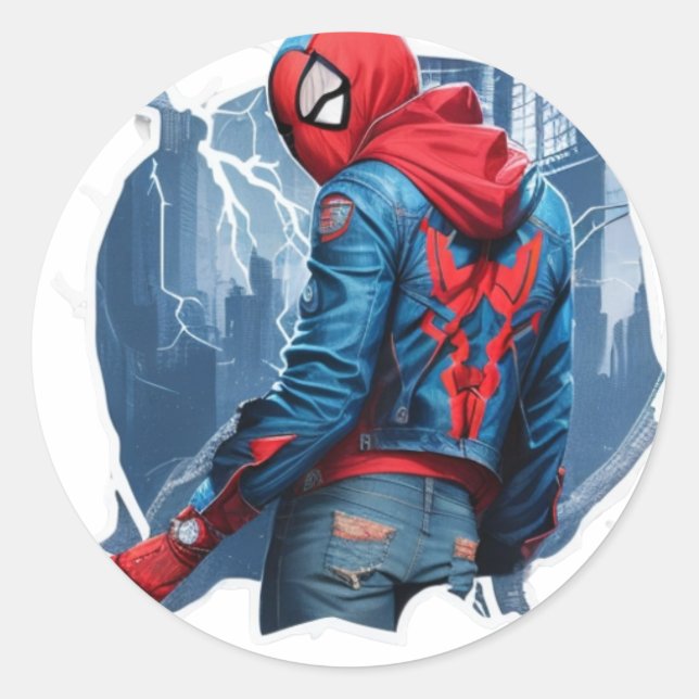 Redonda pegatina de araña (Anverso)