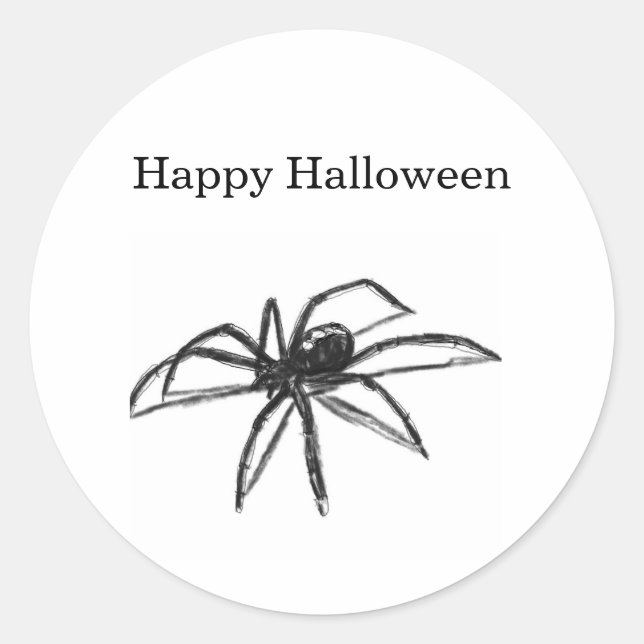 Redonda Pegatina de araña de Halloween (Anverso)