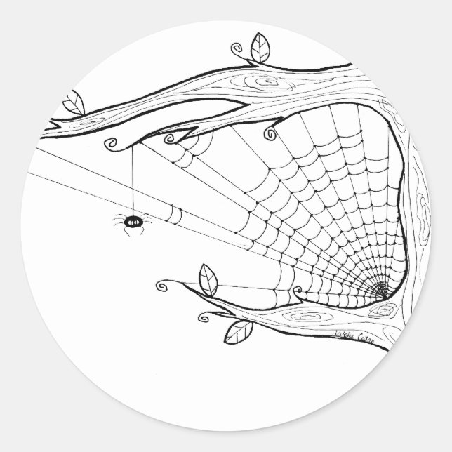 Redonda Pegatina de árbol de araña (Anverso)