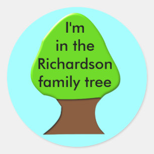Redonda Pegatina de árbol de familia de Personalizables de