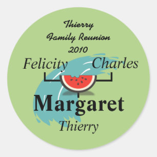 Redonda Pegatina de árbol de familia de sandías