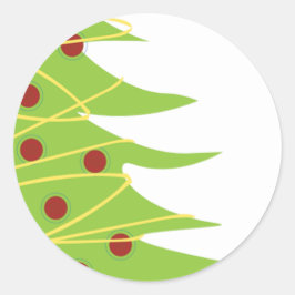 Redonda Pegatina de árbol de Navidad