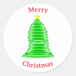 Redonda Pegatina de árbol de Navidad