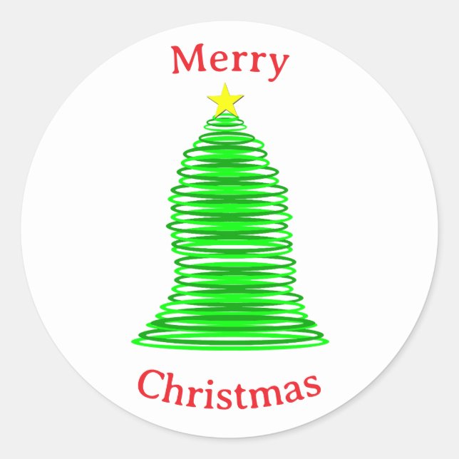 Redonda Pegatina de árbol de Navidad (Anverso)