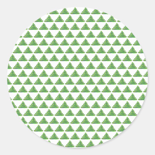 Redonda Pegatina de árbol de Navidad (Anverso)
