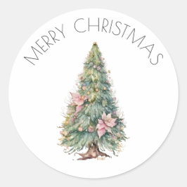 Redonda Pegatina de árbol de Navidad de hada