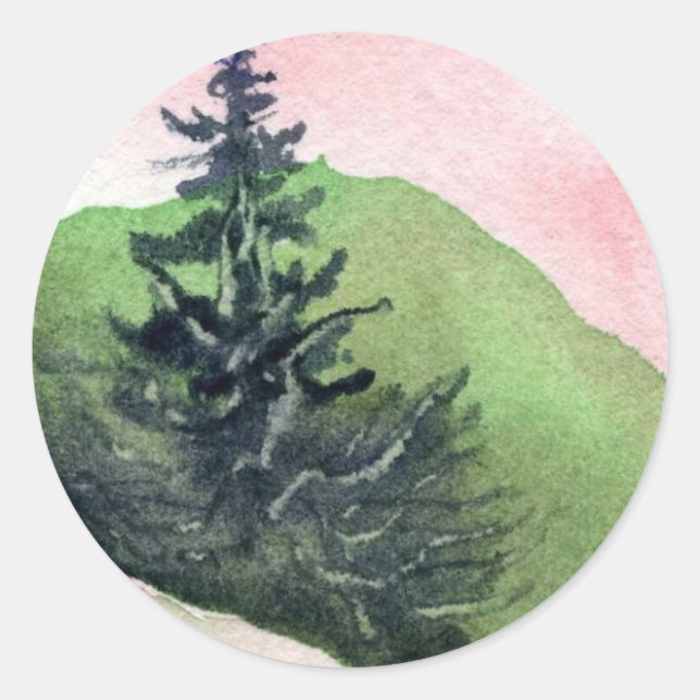 Redonda Pegatina de árbol de pino (Anverso)