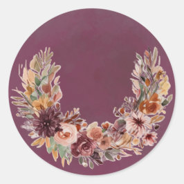 Redonda Pegatina de arco floral otoñal elegante