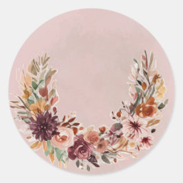 Redonda Pegatina de arco floral otoñal elegante