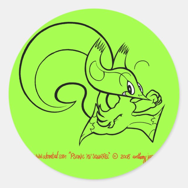 Redonda Pegatina de ardilla Psi 2 (Anverso)